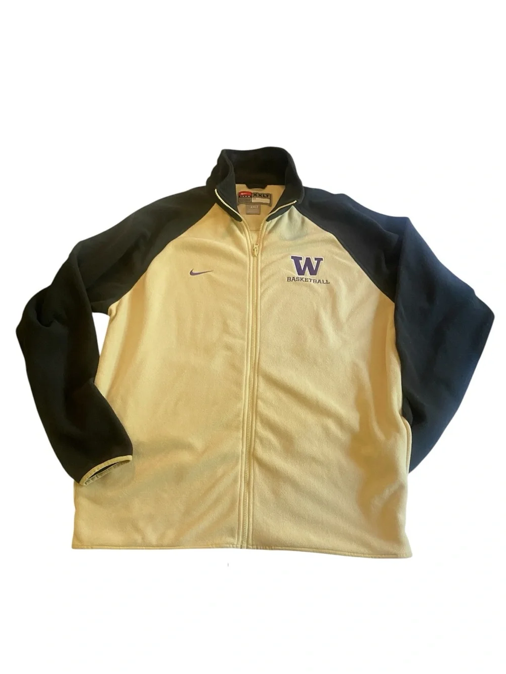 Nike Yellow and Black University of Washington UW Basketball Fleece Jacket